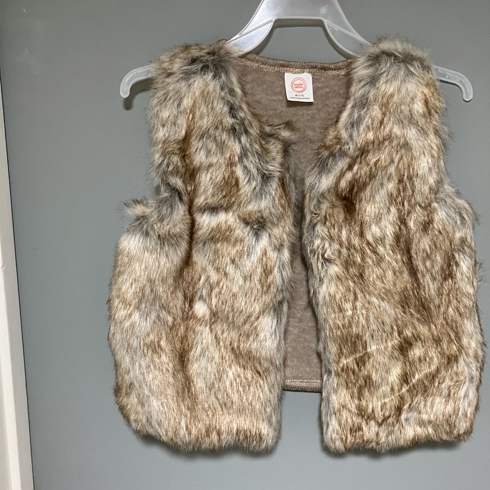 Girls Faux Far Vest